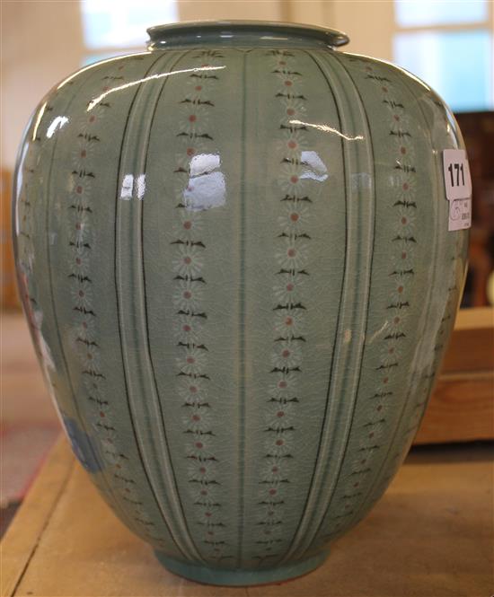 Japanese celadon glazed vase
